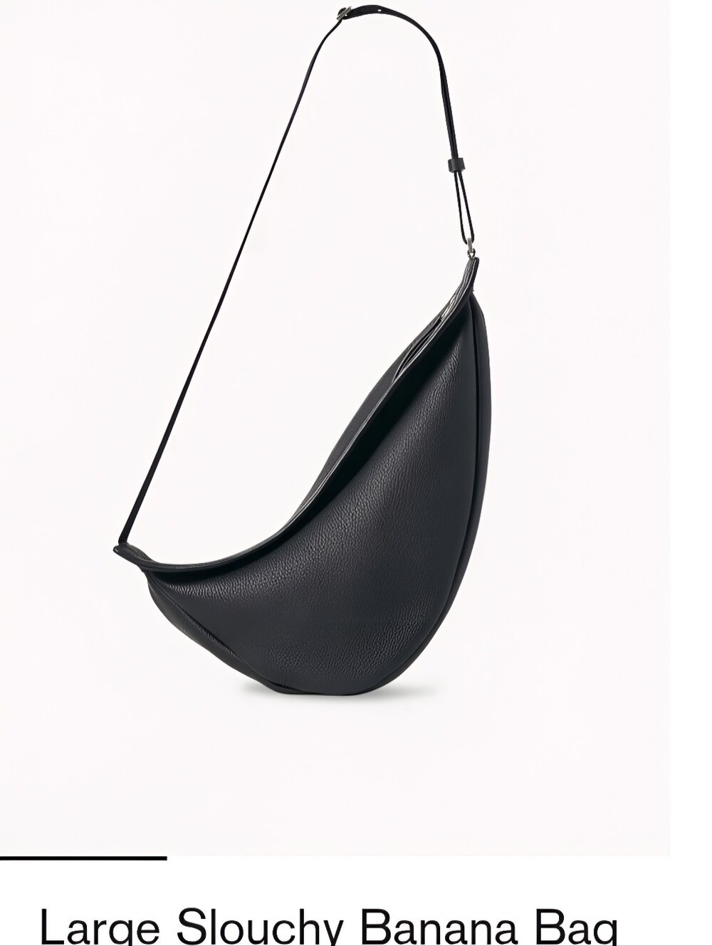 The Row Large Slouchy Banana Bag Black Pebbled Calfskin Leather Crossbody  $2550 - Picture 12 of 14